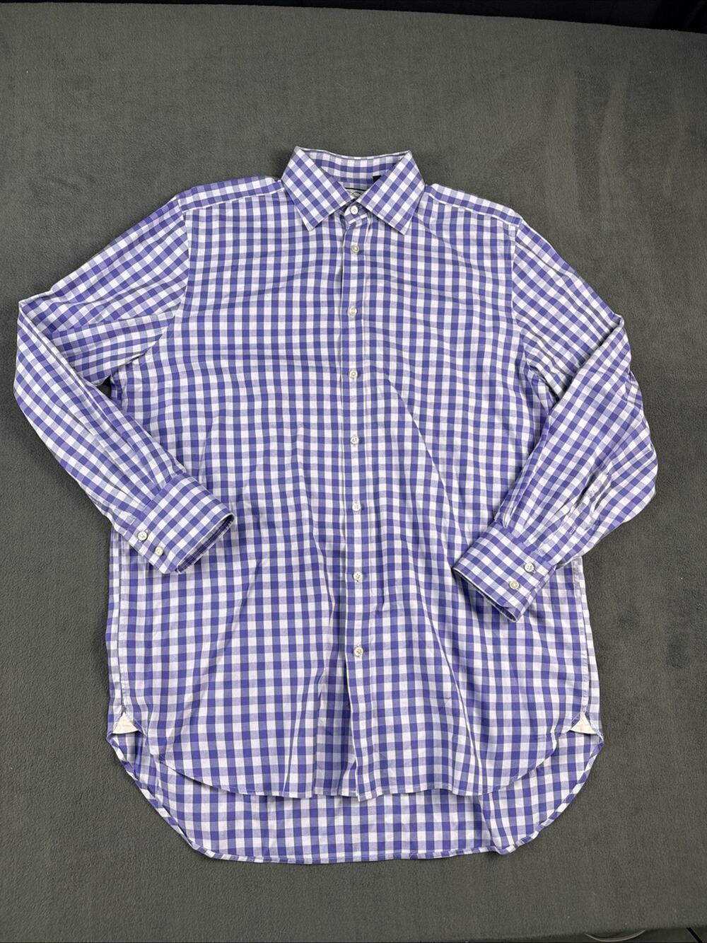 Thomas Pink The Sterling Dress Shirt Classic Fit Purple Gingham Check 16 - 34